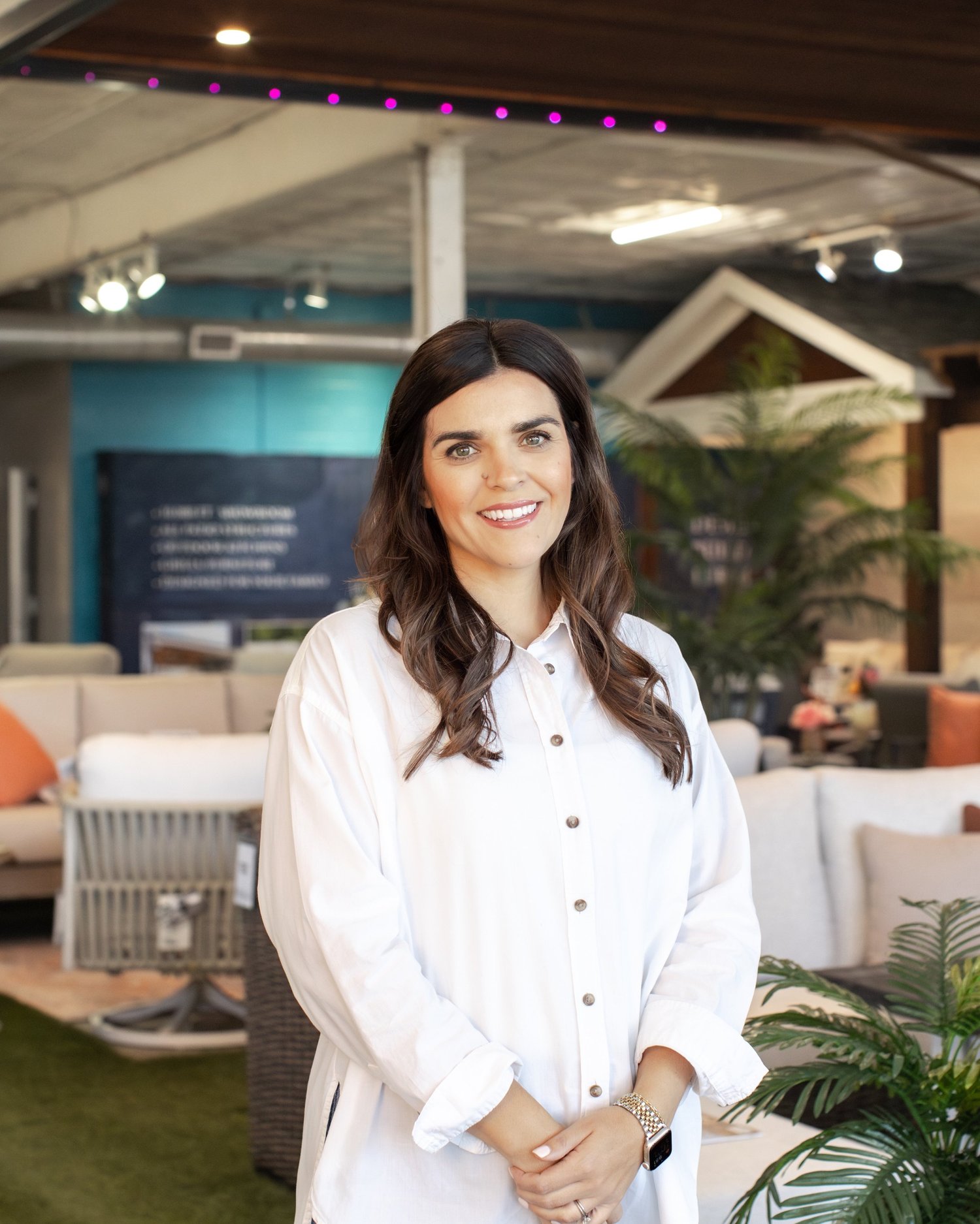 Portrait of Chelsy Hillman in the showroom